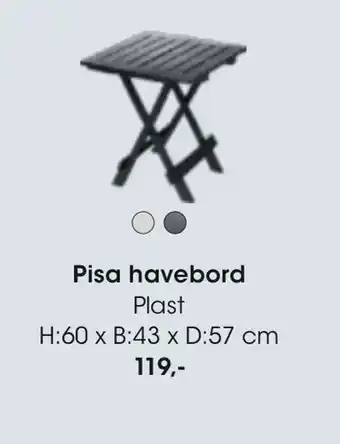 Bilka Pisa havebord tilbud