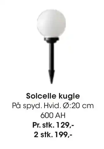 Bilka Solcelle kugle tilbud