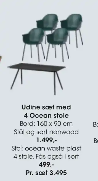Udine sæt med 4 Ocean stole