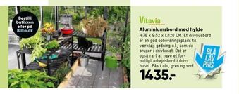 Bilka Aluminiumsbord med hylde tilbud
