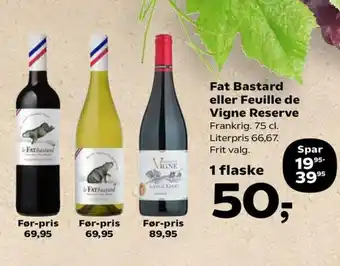 Coop.dk Fat Bastard eller Feuille de Vigne Reserve tilbud