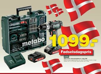 Bauhaus Akku bore-/skruemaskine m. slag 18V tilbud