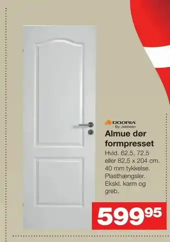 Bauhaus Almue formpresset dør tilbud