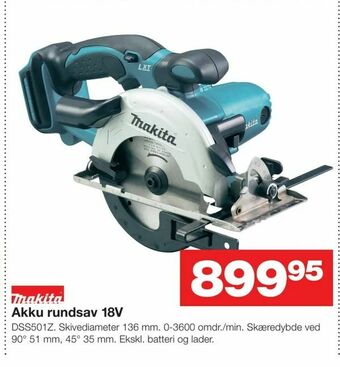 Bauhaus Akku rundsav 18V tilbud