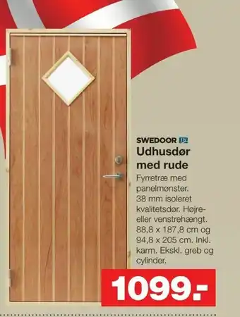 Bauhaus Udhusdør med rude tilbud