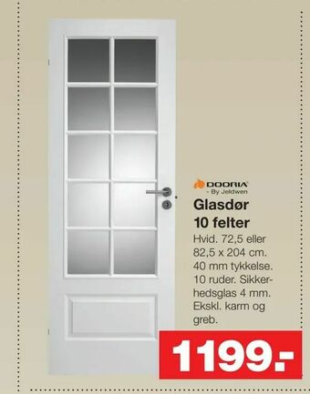Glasdør 10 felter