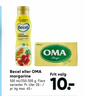 Bilka Becel eller OMA margarine tilbud