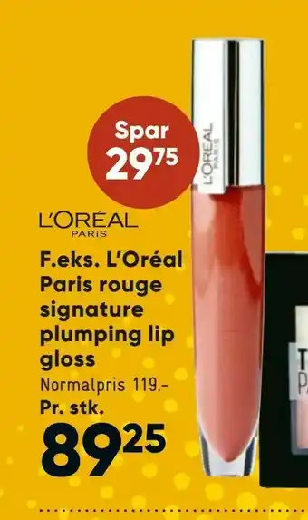 Bilka L'Oréal Paris rouge signature plumping lip gloss tilbud