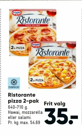 Bilka Ristorante pizza 2-pak tilbud