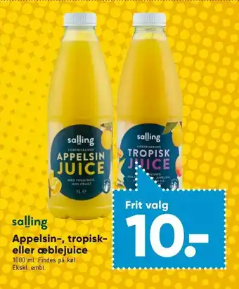 Bilka Appelsin-, tropisk eller æblejuice tilbud