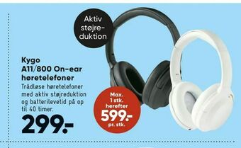 Bilka Kygo A11/800 On-ear høretelefoner tilbud