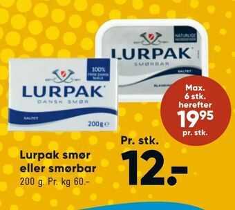 Bilka Lurpak smør eller smørbar tilbud