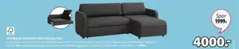 JYSK JETSMARK SOVESOFA MED CHAISELONG tilbud
