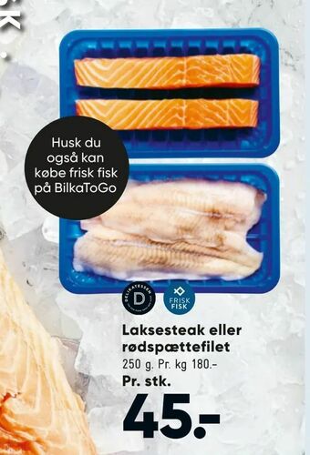 Laksesteak eller rødspættefilet