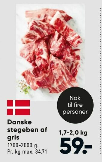 Bilka Danske stegeben af gris tilbud