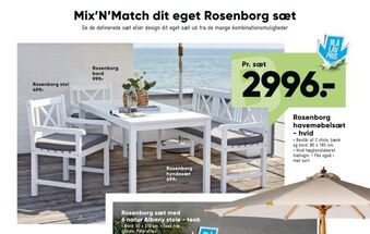 Bilka Rosenborg havemøbelsæt - hvid tilbud