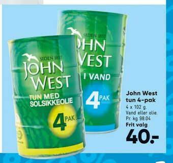 Bilka John West tun 4-pak tilbud
