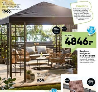 Bilka Bergheim loungesæt med altea bord tilbud