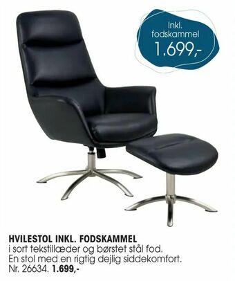 Daells Bolighus Hvilestol inkl. fodskammel tilbud