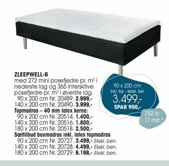 Daells Bolighus Sættilbud boxmadras inkl. latex topmadras tilbud