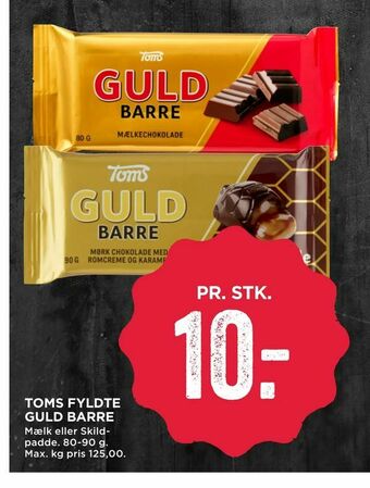 MENY Toms fyldte guld barre tilbud