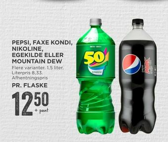 MENY Pepsi, faxe kondi, nikoline, egekilde eller mountain dew tilbud