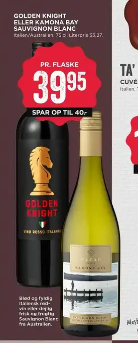 MENY Golden knight eller kamona bay sauvignon blanc tilbud