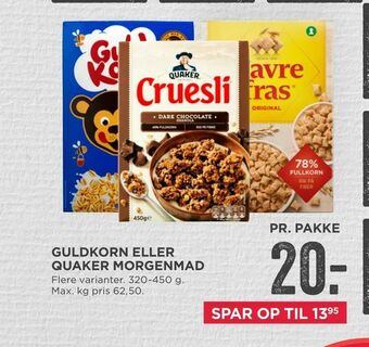 MENY Guldkorn eller quaker morgenmad tilbud