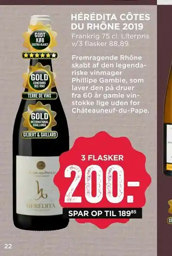 MENY Hérédita côtes du rhône 2019 tilbud