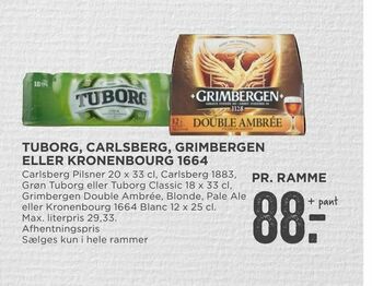 MENY Tuborg, carlsberg, grimbergen eller kronenbourg 1664 tilbud