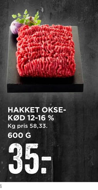 MENY Hakket oksekød 12-16 % tilbud