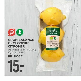 MENY Grøn balance økologiske citroner tilbud