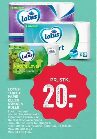 MENY Lotus toilet­ papir eller køkken­ rulle tilbud