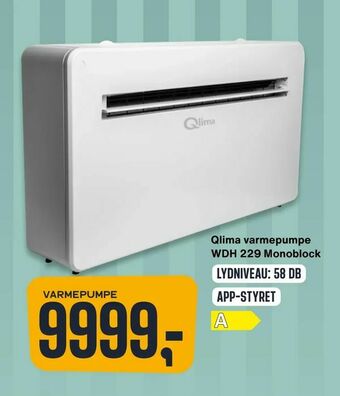 Qlima varmepumpe WDH 229 Monoblock