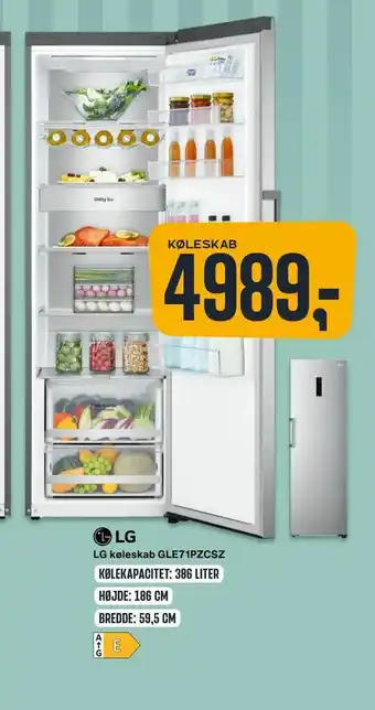 Skousen LG køleskab GLE71PZCSZ tilbud