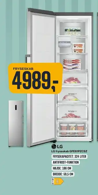 Skousen LG fryseskab GFE61PZCSZ tilbud