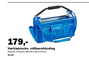 Biltema Værktøjstaske, stålbærehåndtag tilbud