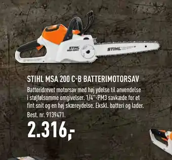 Johannes Fog STIHL MSA 200 C-B BATTERIMOTORSAV tilbud