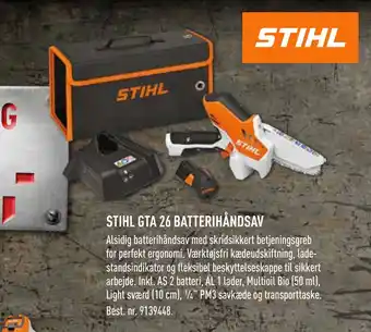 Johannes Fog STIHL GTA 26 BATTERIHÅNDSAV tilbud