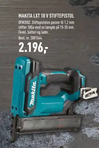 Johannes Fog MAKITA LXT 18 V STIFTEPISTOL tilbud