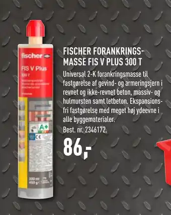 Johannes Fog FISCHER FORANKRINGSMASSE FIS V PLUS 300 T tilbud