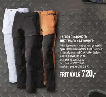Johannes Fog MASCOT CUSTOMIZED BUKSER MED KNÆLOMMER tilbud