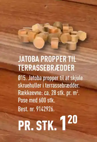 Johannes Fog JATOBA PROPPER TIL TERRASSEBRÆDDER tilbud