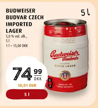 Scandinavian Park BUDWEISER BUDVAR CZECH IMPORTED LAGER tilbud