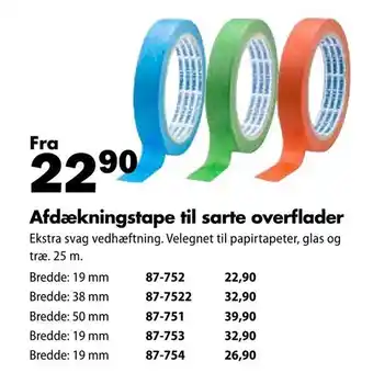 Afdækningstape til sarte overflader