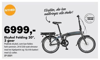 Biltema Elcykel Folding 20", 3 gear tilbud