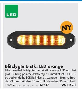 Biltema Blitzlygte 6 stk. LED orange tilbud