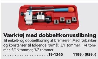 Værktøj med dobbeltkonusslibning