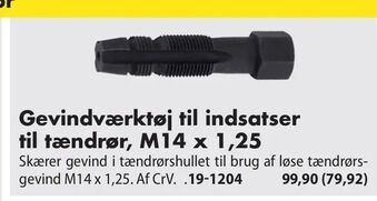 Gevindværktøj til indsatser til tændrør, M14 x 1.25