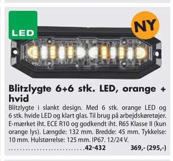 Biltema Blitzlygte 6+6 stk. LED, orange + hvid tilbud